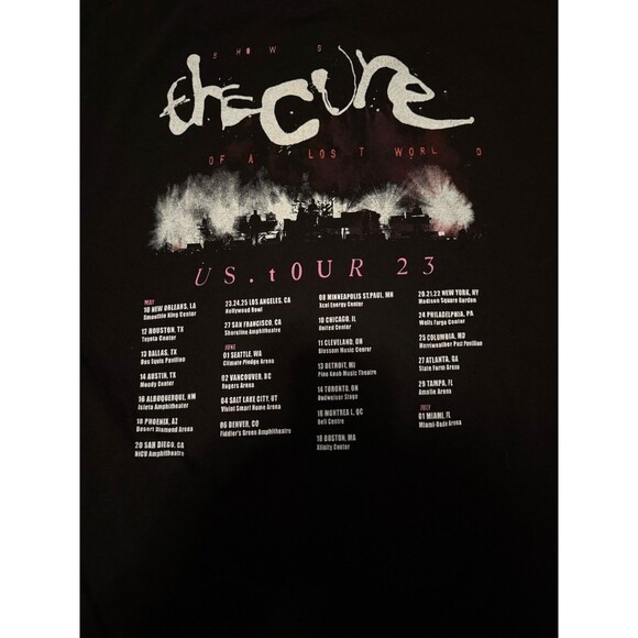 The Cure 2023 Shows of a Lost World Tour Shirt Black Band Tee XL - Picture 4 of 6